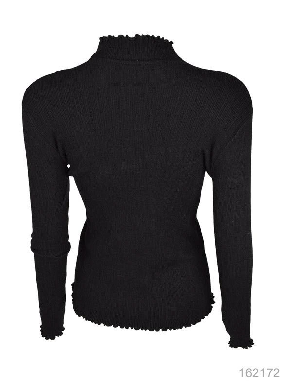 Thumbnail: Frill Trim Ribbed Knit Top