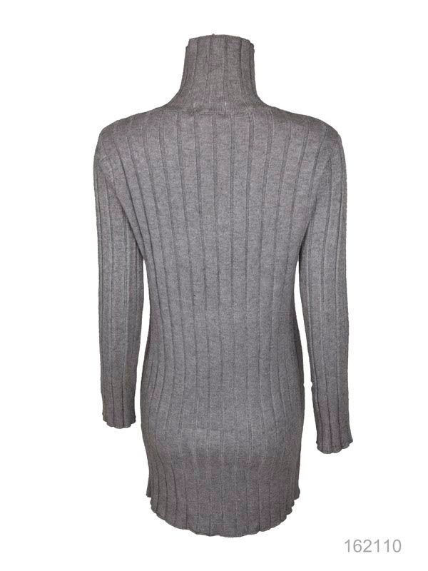 Thumbnail: High Neck Ribbed Knit Mini Dress