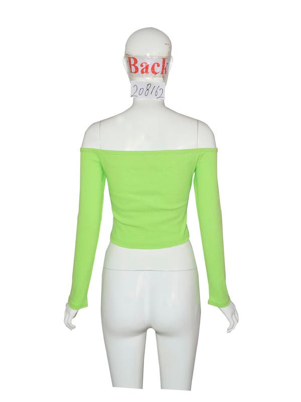 Thumbnail: Lime Green Off the Shoulder Button Up Crop Top