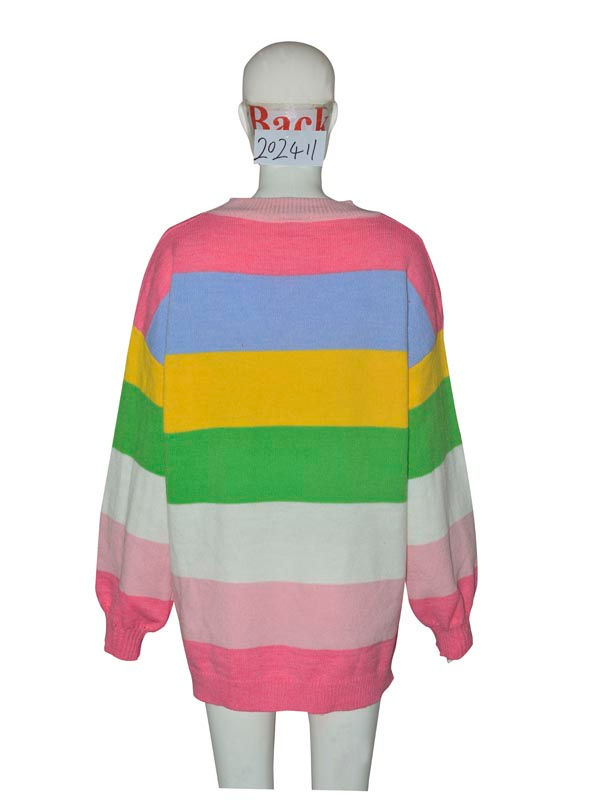 Thumbnail: Multi Colour Striped Oversized Jumper