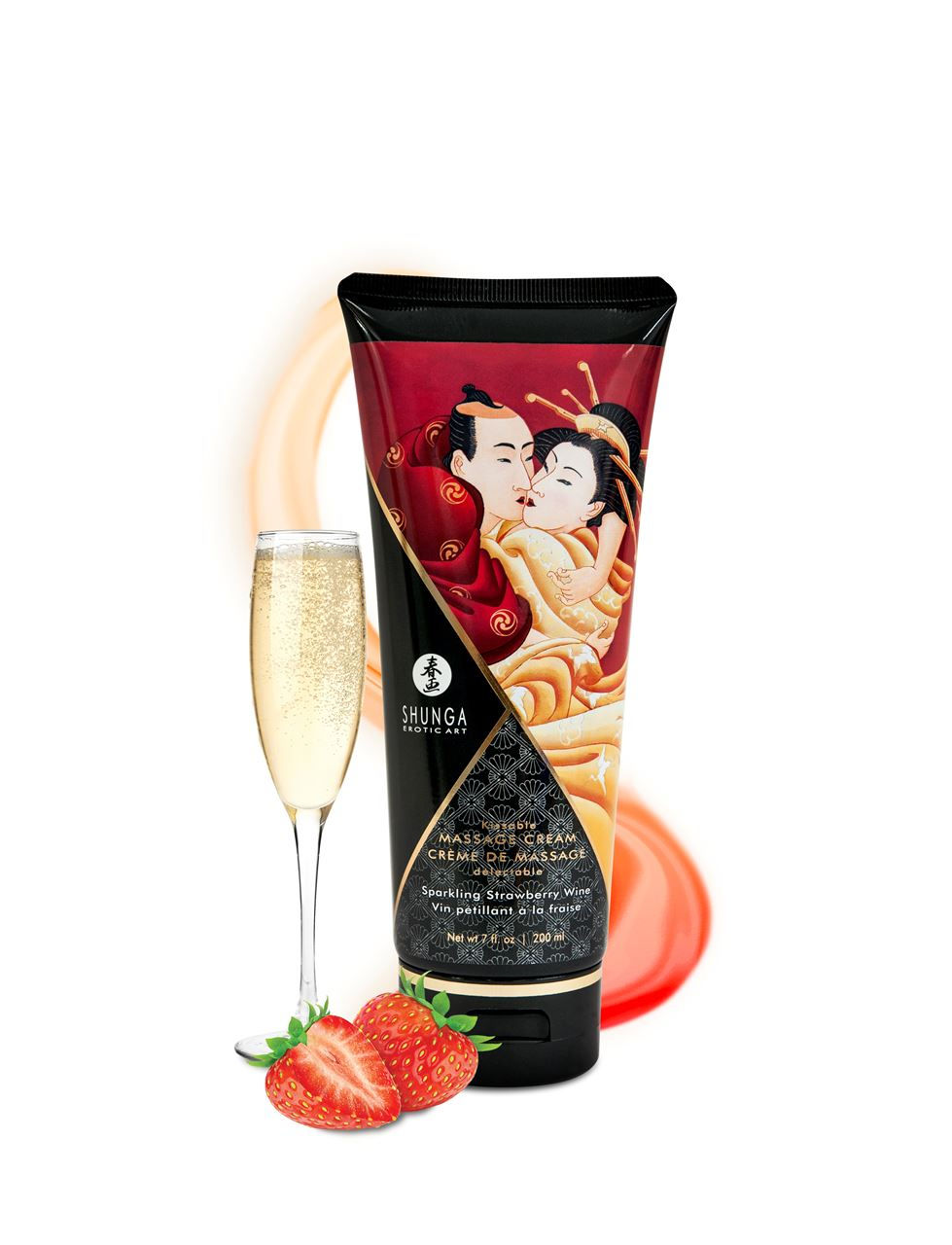 Shunga Kissable Massage Creams 200ml - Sparkling Strawberry Wine