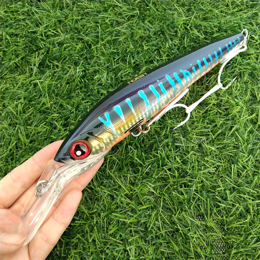 1pc 14cm/50g 18cm/98g Fishing Lure Deep Diving 7-9m trolling Minnow isca artific