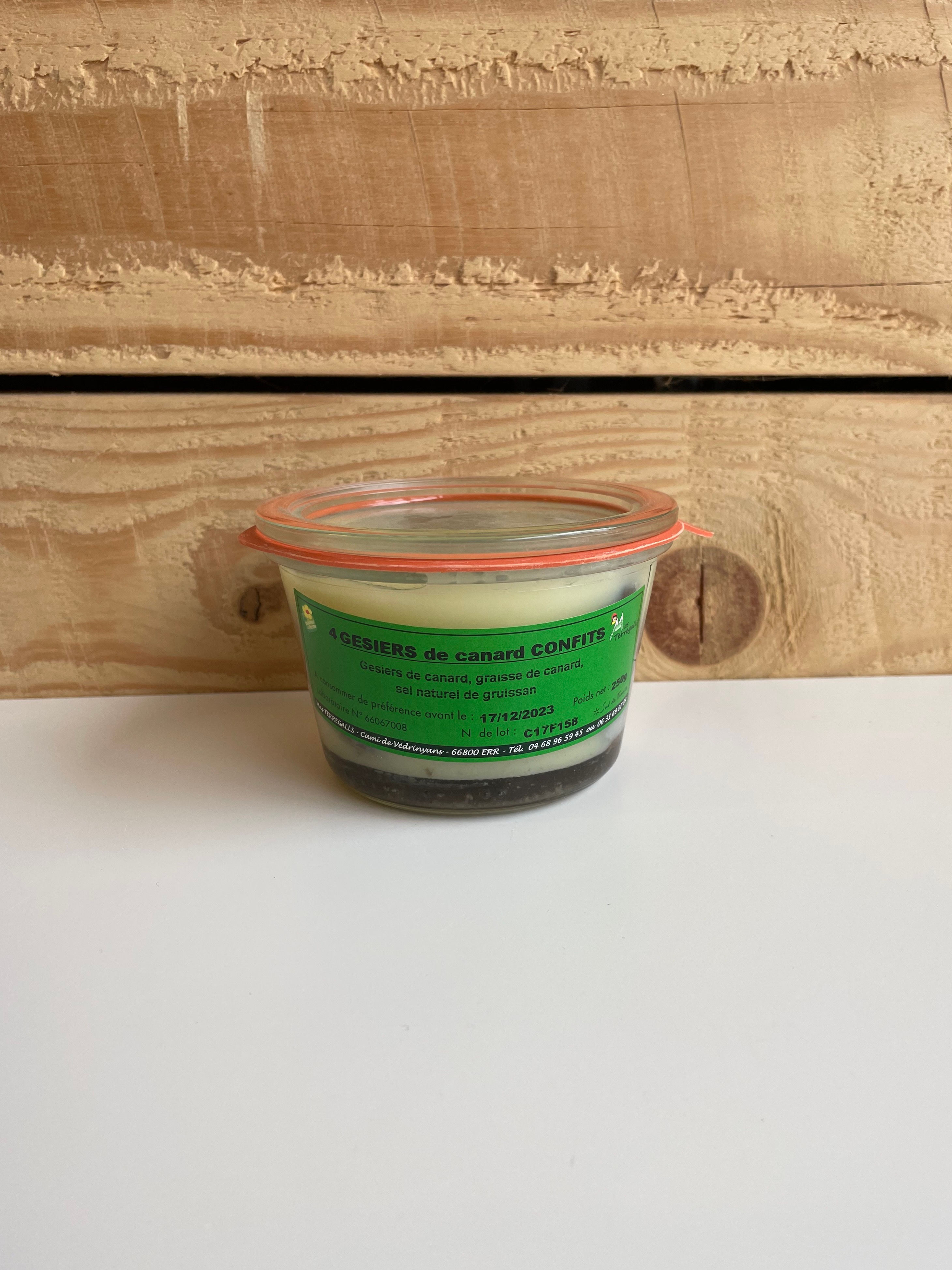4 gésiers de canard confits