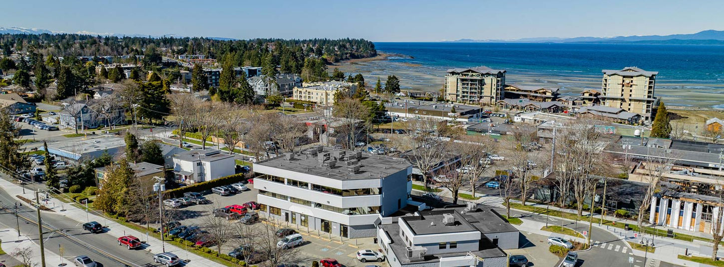 Parksville Professional Centre is an office and retail building situated at 154 Memorial Avenue, Parksville