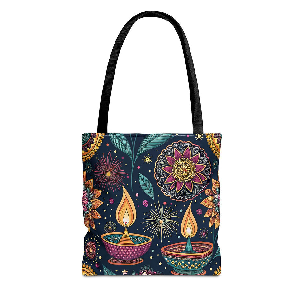 Thumbnail:  Adorable Diwali Themed Tote Bag, Great for Diwali Gift