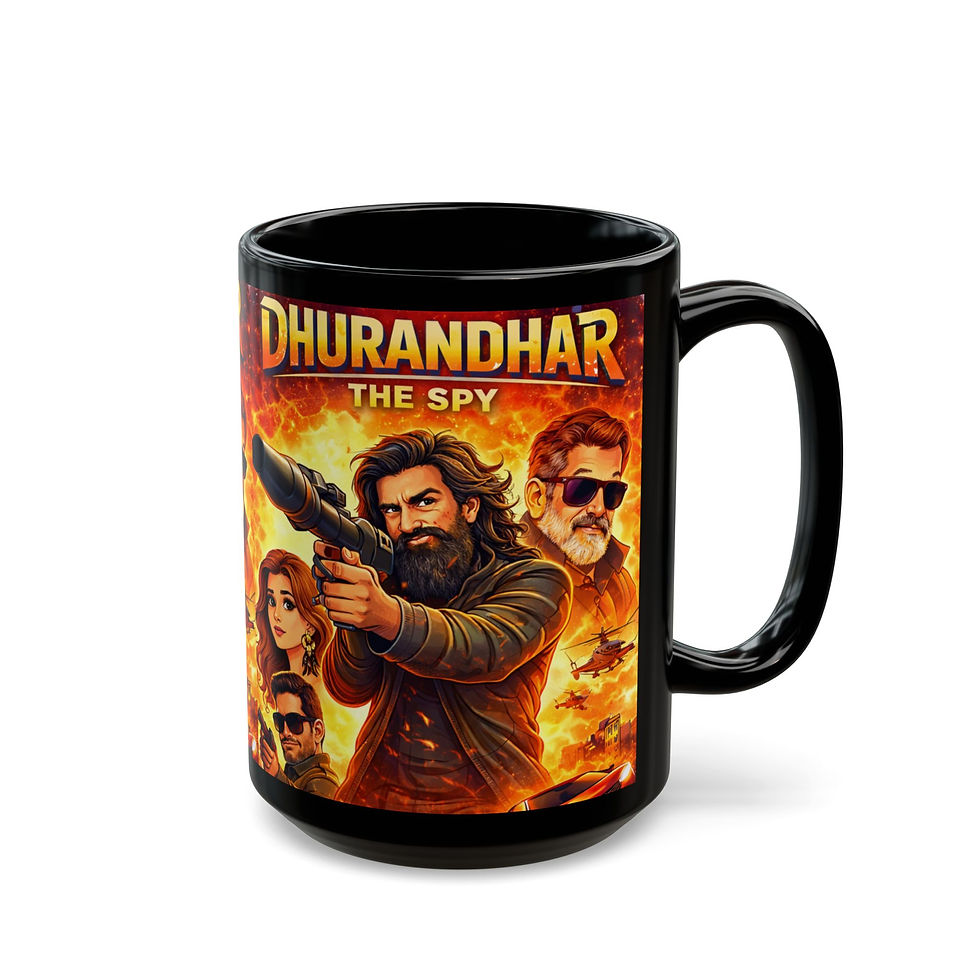 Thumbnail: Dhurandhar Black Mug | Disney Cartoon Format | Unique Coffee Cup for Gift-15oz