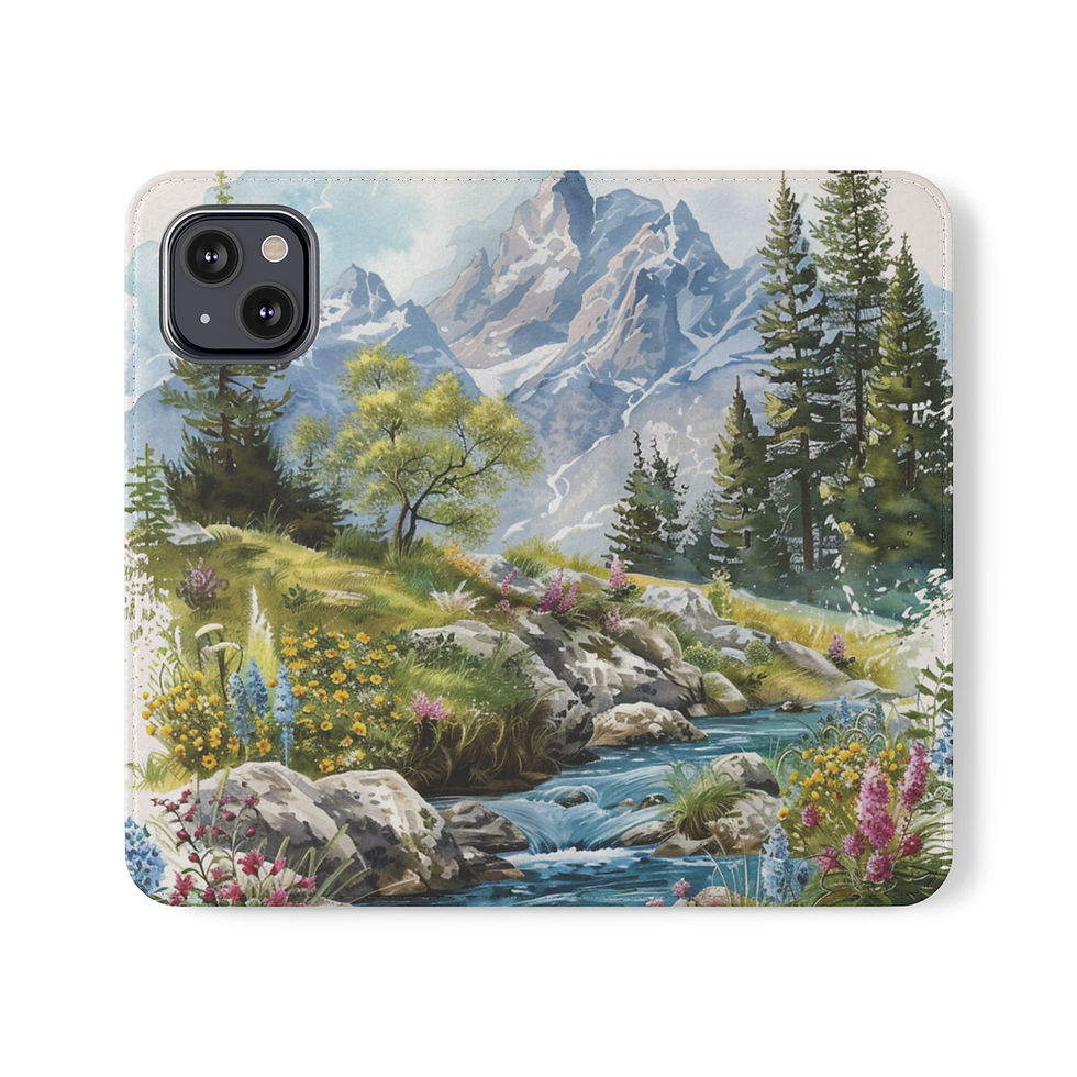 Thumbnail: Flip Case — Cute Vintage Backpack Design, Card Slots