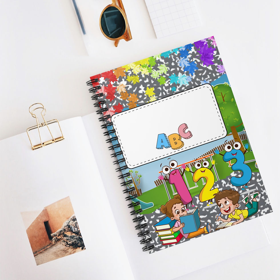 Thumbnail: School Spiral Notebook - Fun Ruled Lines, School Supplies, Gift for Kids