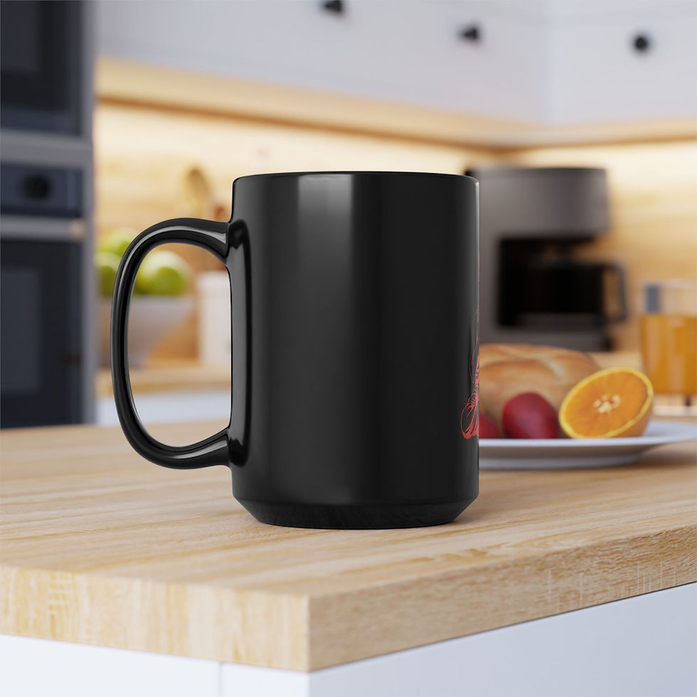 Thumbnail: Budha Black Mug , Unique Coffee Cup for Gift, Meditation 