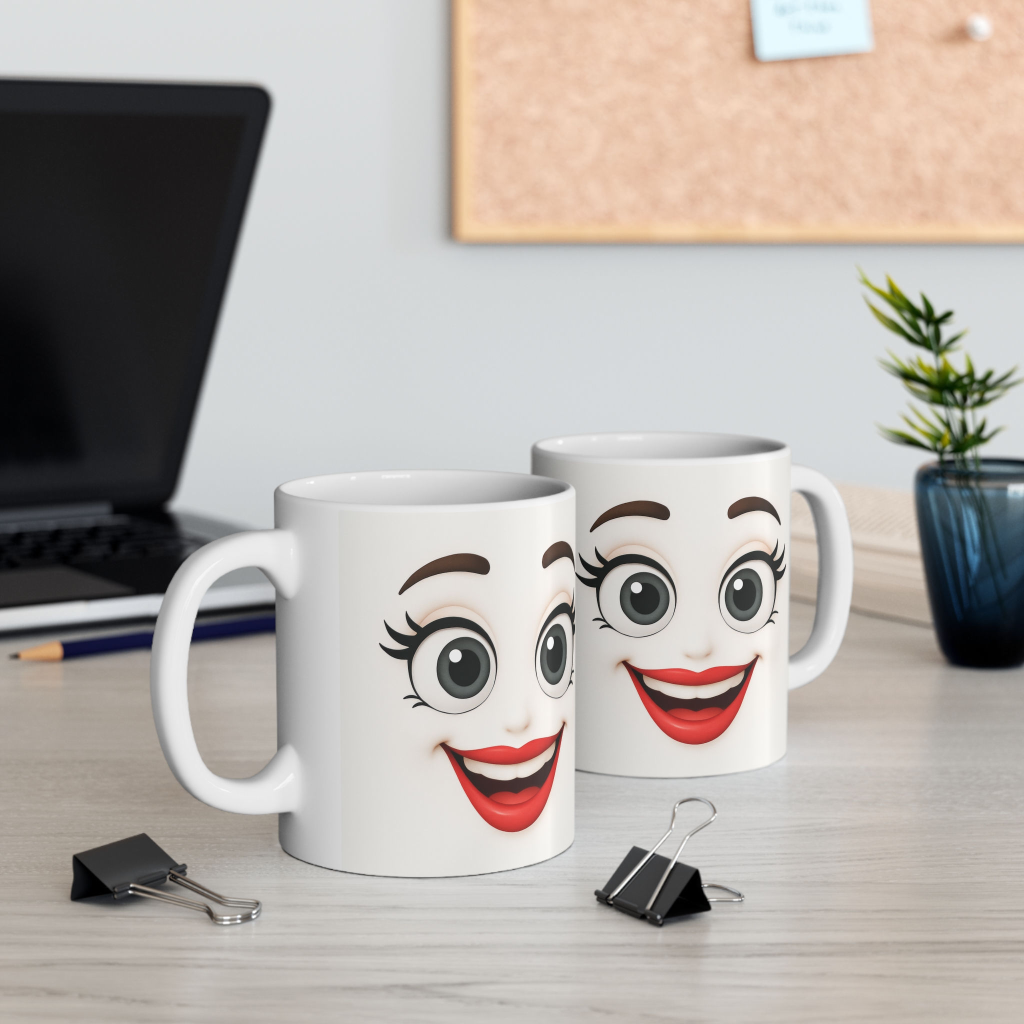 Funny Face Coffee Mug — 11oz Holiday Coffee Cup