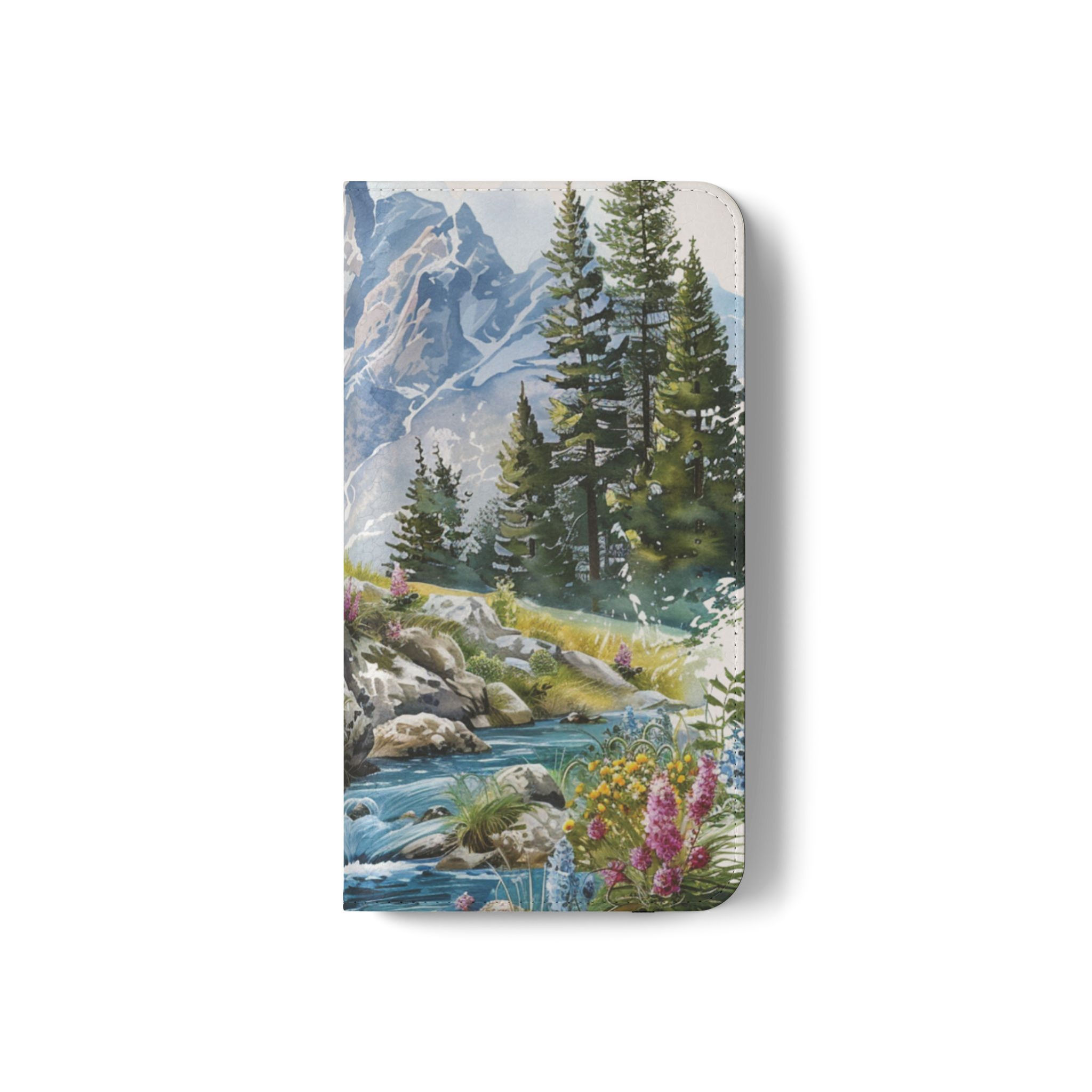 Flip Case — Cute Vintage Backpack Design, Card Slots