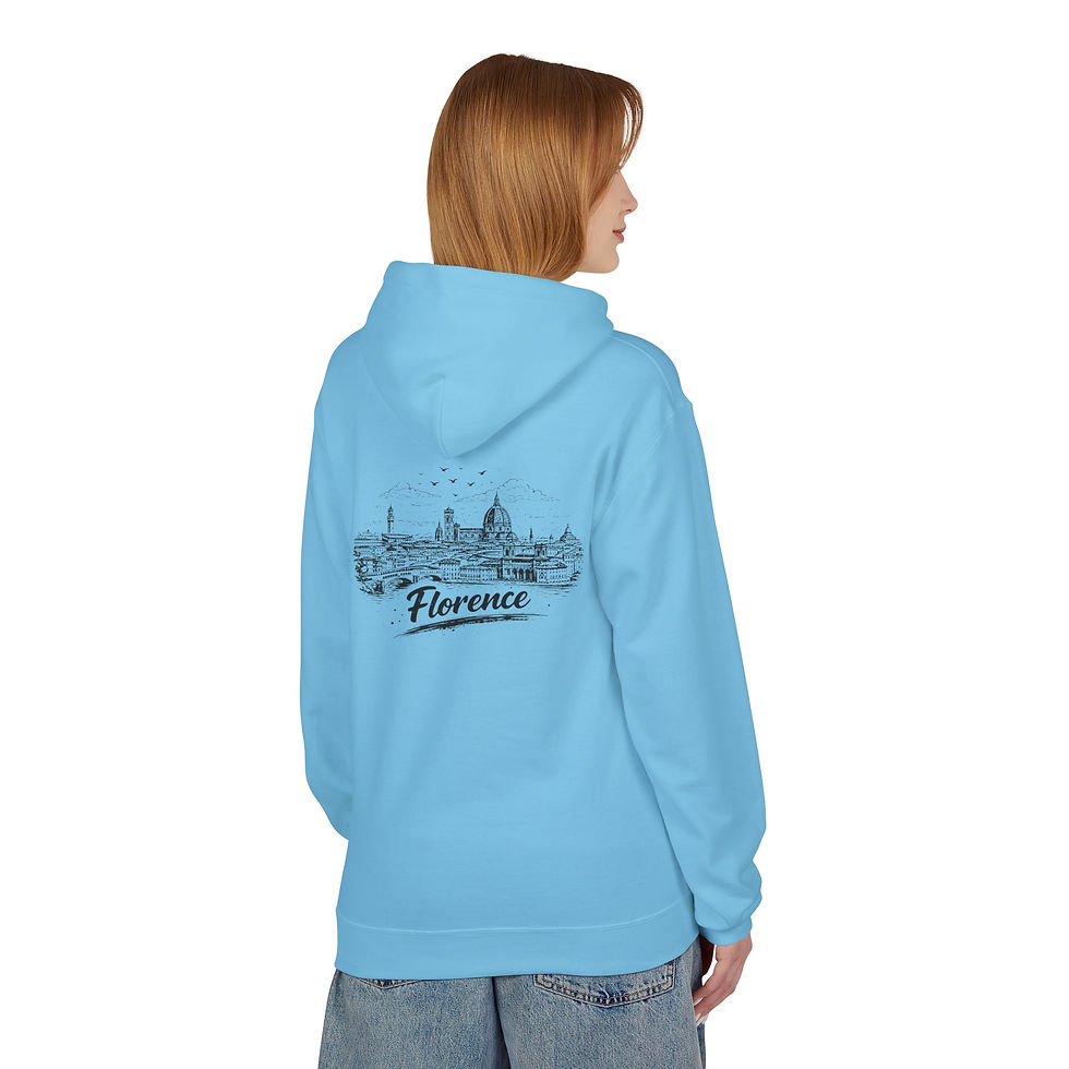 Thumbnail: Florence-Melun Skyline Hoodie — Minimal French Cityscape Pullover