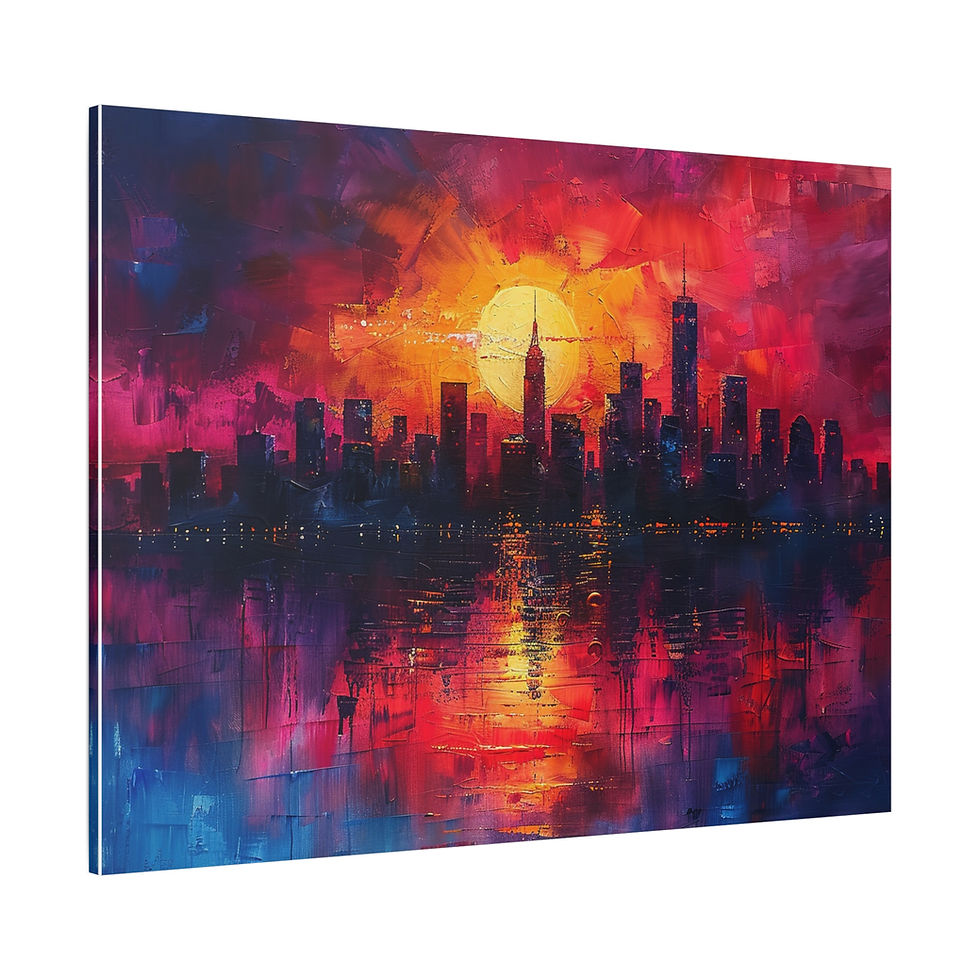 Thumbnail: Urban Skyline Matte Canvas Wall Art, Modern Decor, Gift for City Lovers