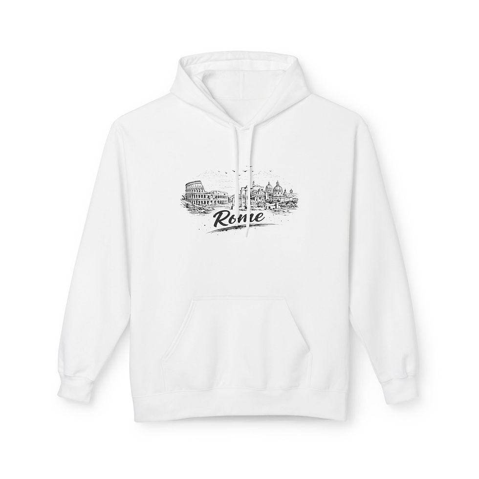 Thumbnail: Rome-Melun Skyline Hoodie — Minimal French Cityscape Pullover