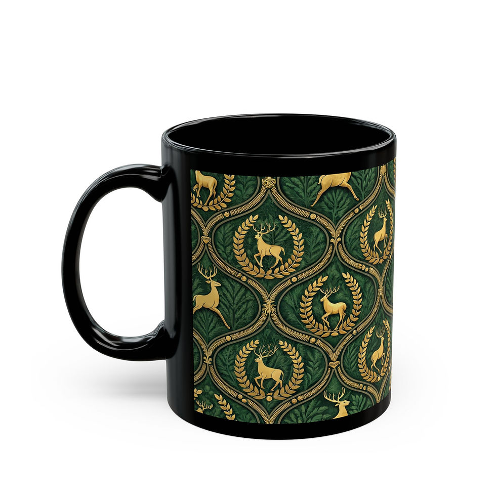 Thumbnail: ChristmasThemed Black Mug , Unique Coffee Cup for Gift
