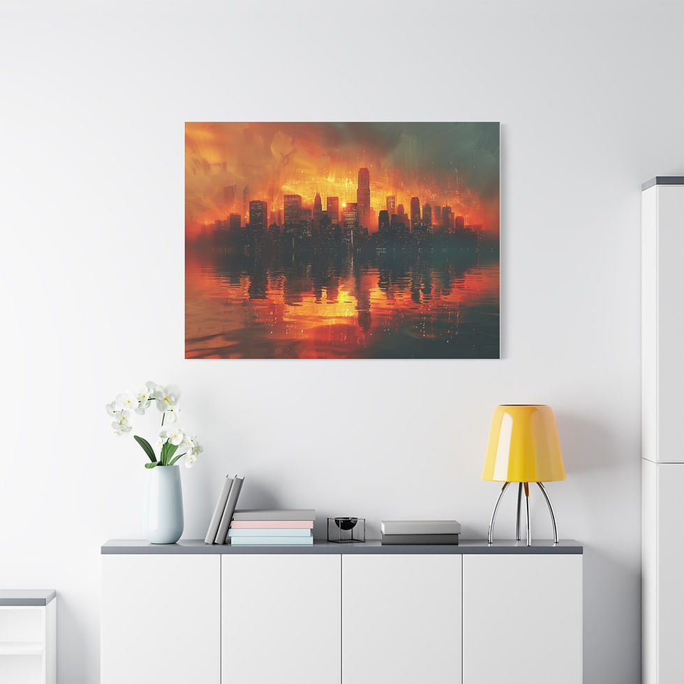 Thumbnail: Urban Skyline Matte Canvas Wall Art, Modern Decor, Gift for City Lovers