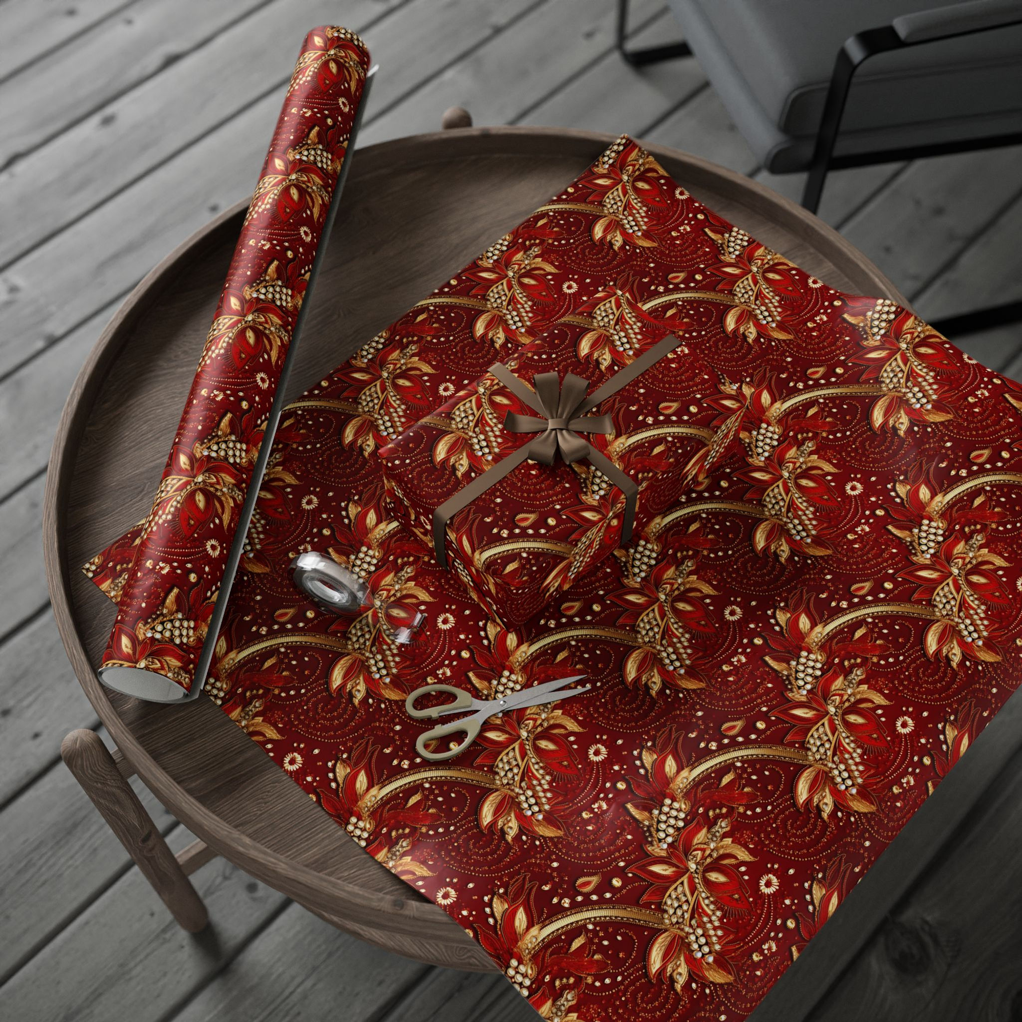  Festive Diwali Wrapping Paper, Holiday Gift Wrap for Presents, Starry Design