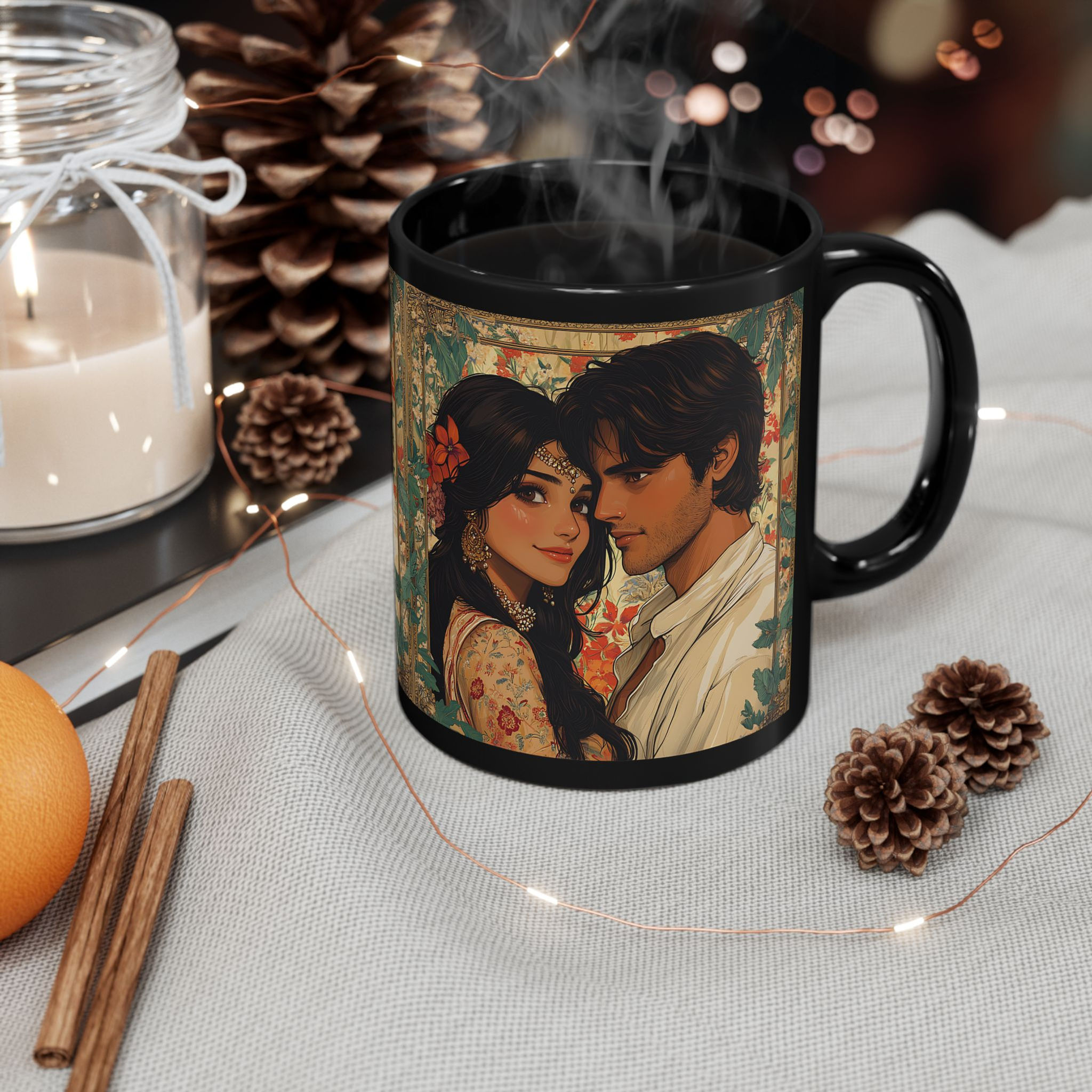 Bollywood-Themed Black Mug | Unique Coffee Cup for Gift