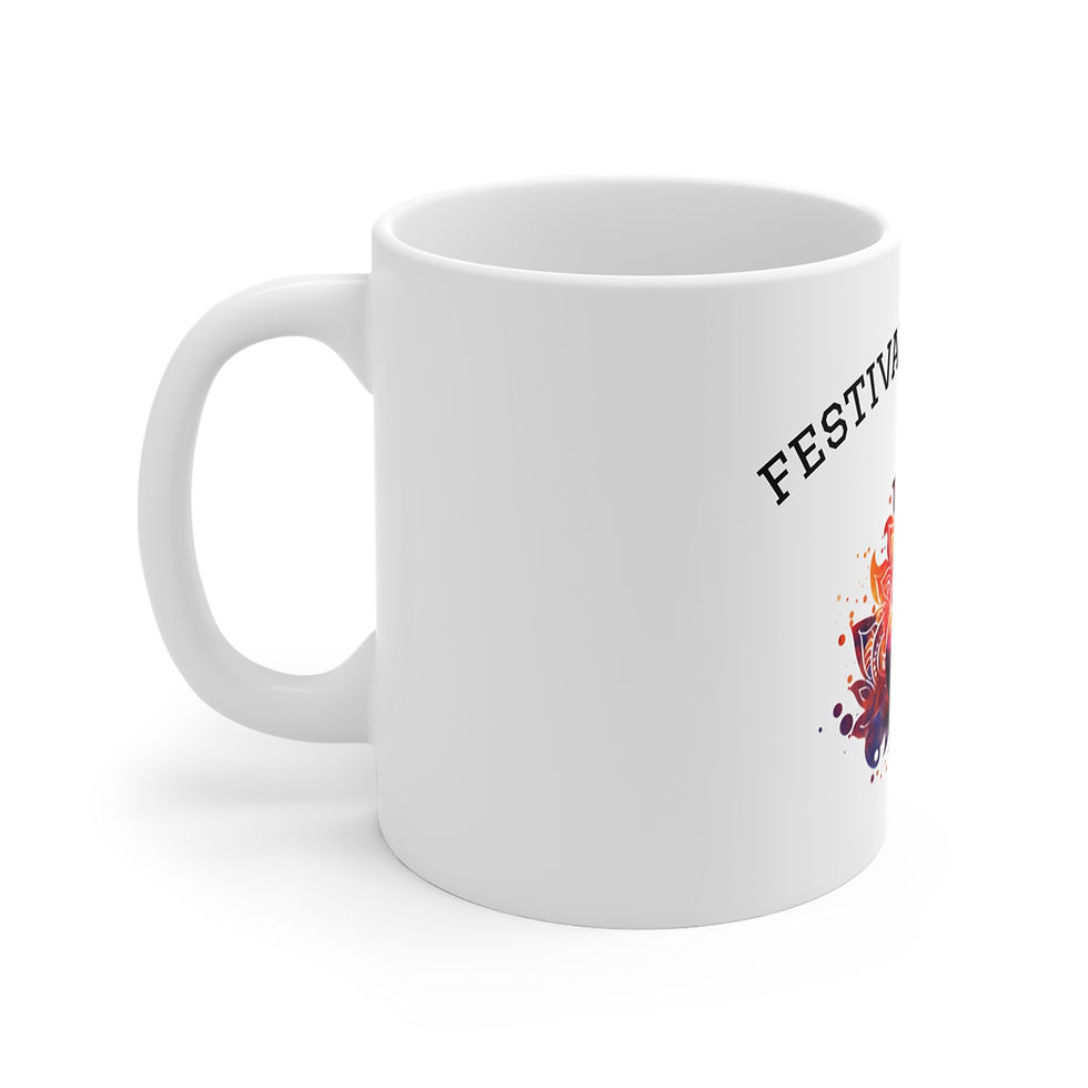 Thumbnail: Colorful Festival Mug | Diwali Mug Gift | Bohemian Style Coffee Cup 