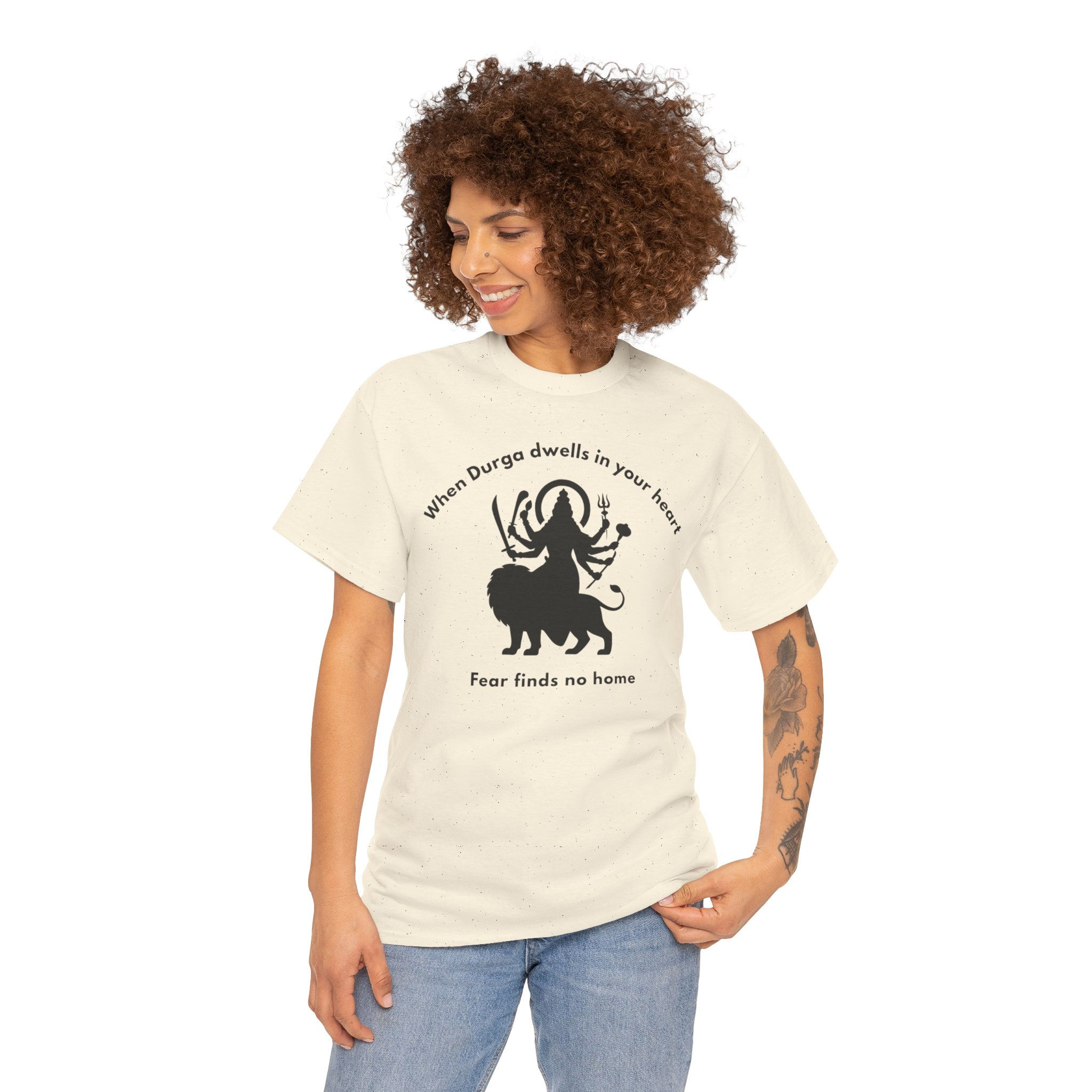 Durga-Inspired Adventure Tee, Unisex Cotton T-Shirt, India-Themes Shirt