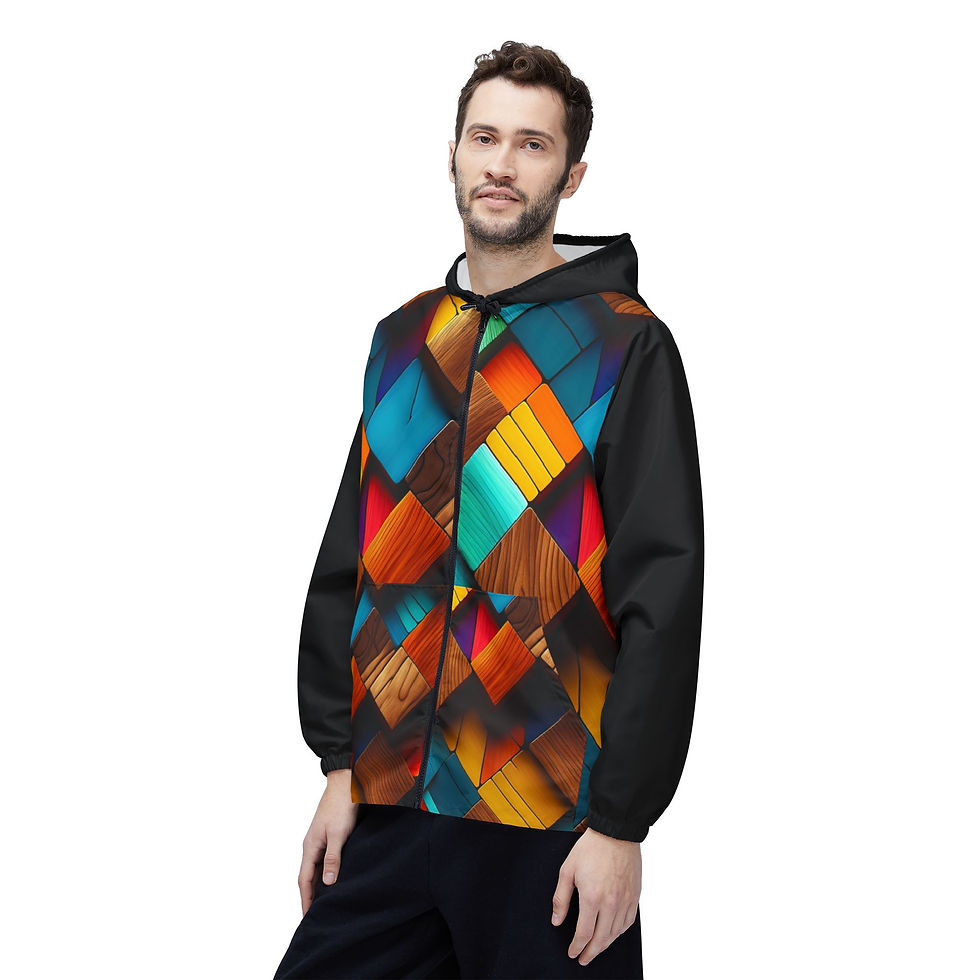 Thumbnail: Colorful Geometric Windbreaker Jacket, Outdoor Jacket, Women’s and Men’s Fashion