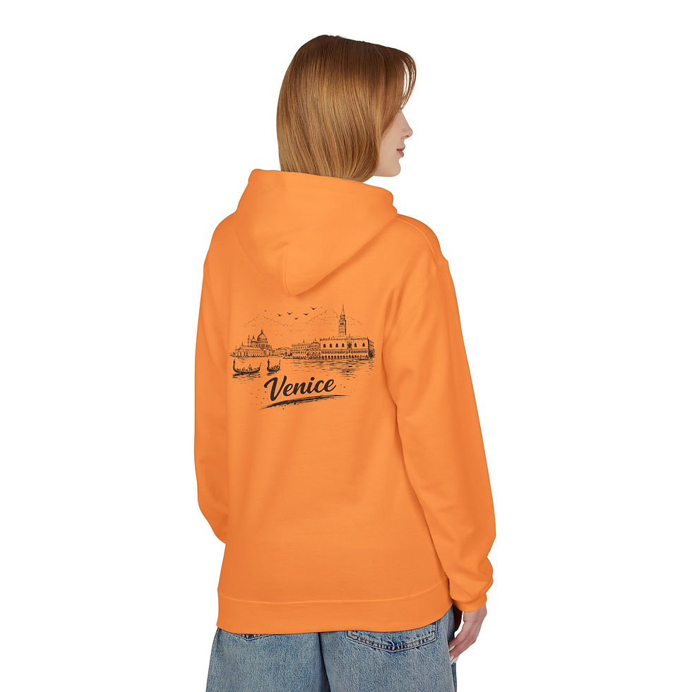 Thumbnail:  Venice-Melun Skyline Hoodie — Minimal French Cityscape Pullover