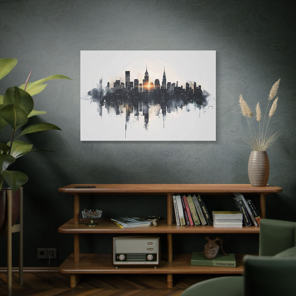 Thumbnail: Urban Skyline Matte Canvas Wall Art, Modern Decor, Gift for City Lovers