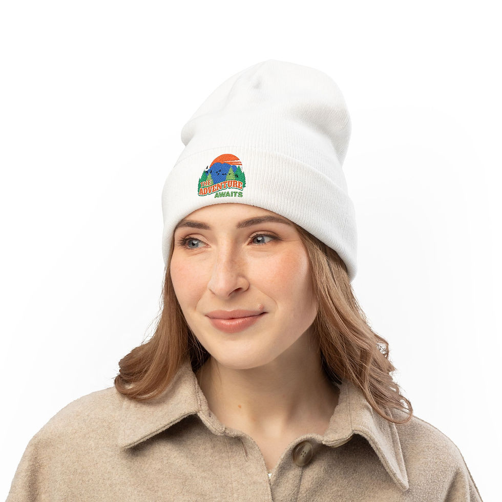 Thumbnail:  Travel-Themed Knit Beanie - Perfect for Adventurers, Winter Style