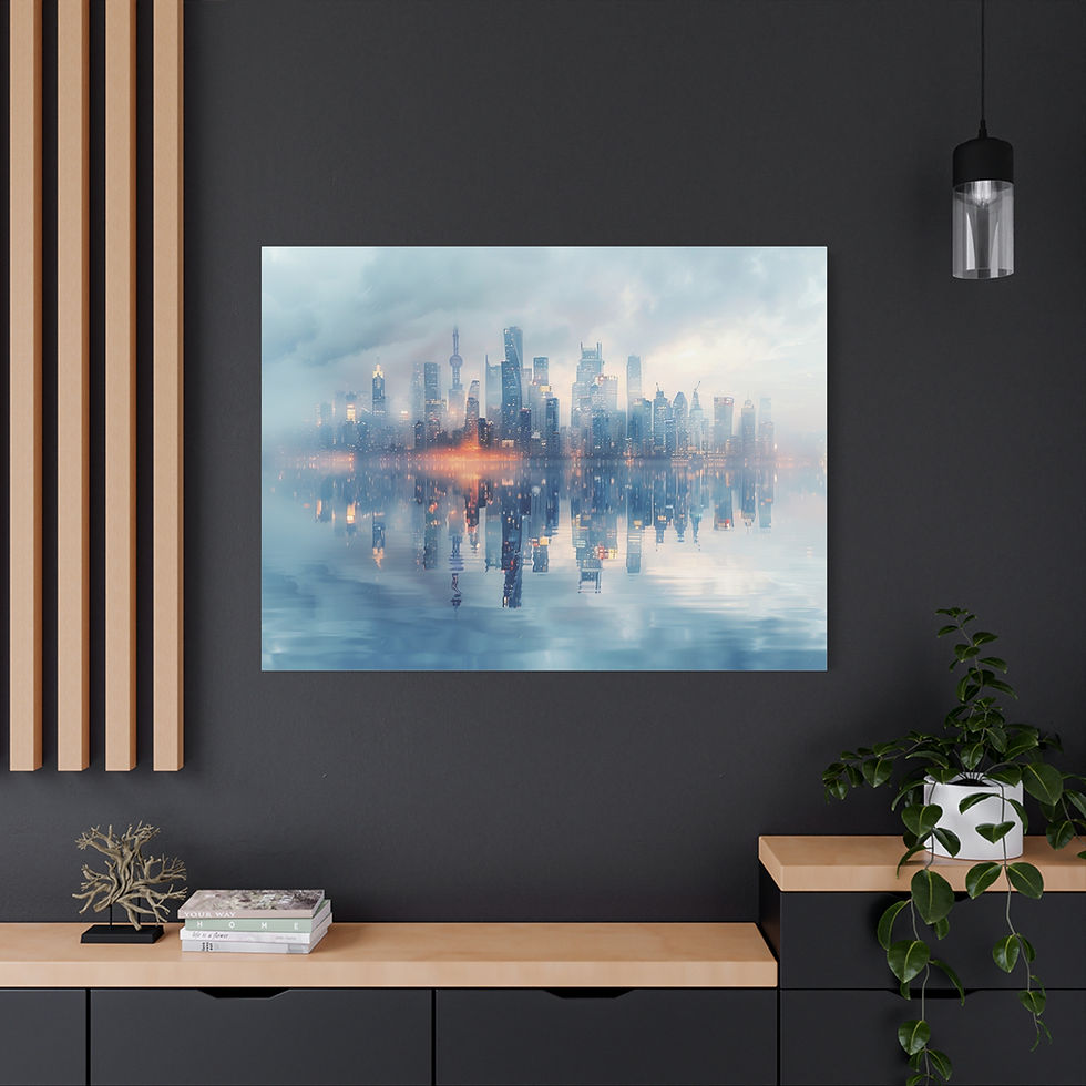 Thumbnail: Urban Skyline Matte Canvas Wall Art, Modern Decor, Gift for City Lovers