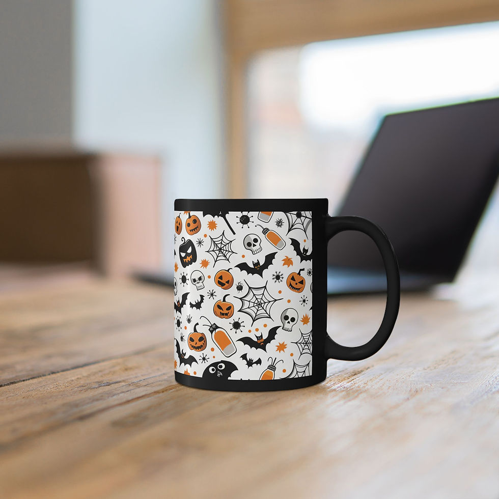 Thumbnail: Halloween Themed Black Mug , Unique Coffee Cup for Gift