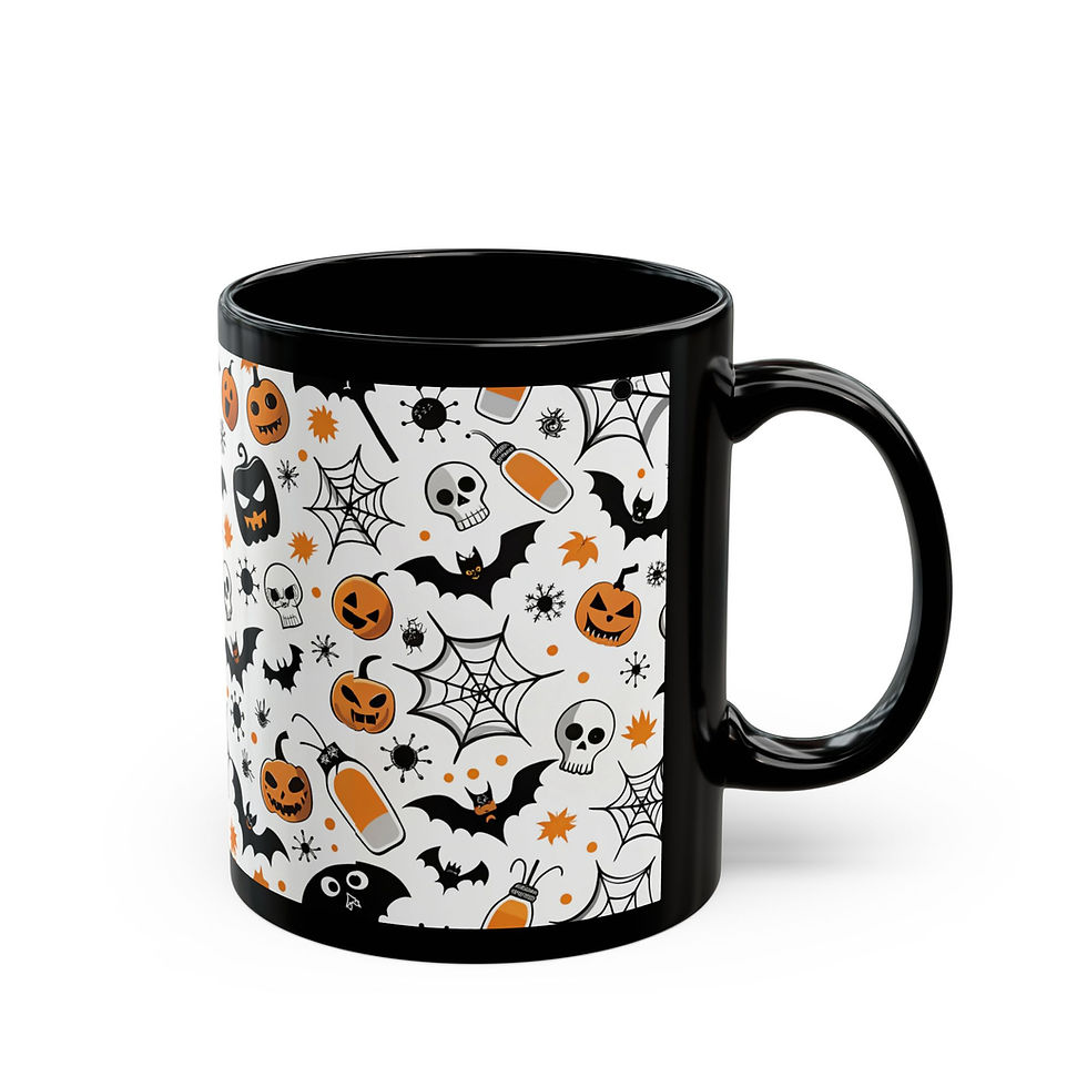 Thumbnail: Halloween Themed Black Mug , Unique Coffee Cup for Gift