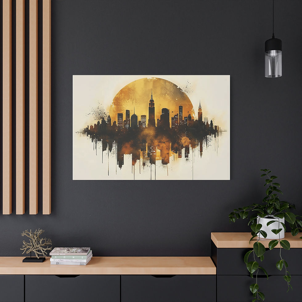Thumbnail: Urban Skyline Matte Canvas Wall Art, Modern Decor, Gift for City Lovers