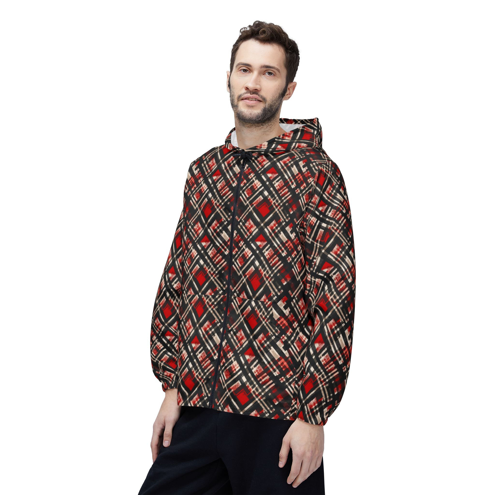 Colorful Geometric Windbreaker Jacket, Outdoor Jacket, Women’s and Men’s Fashion