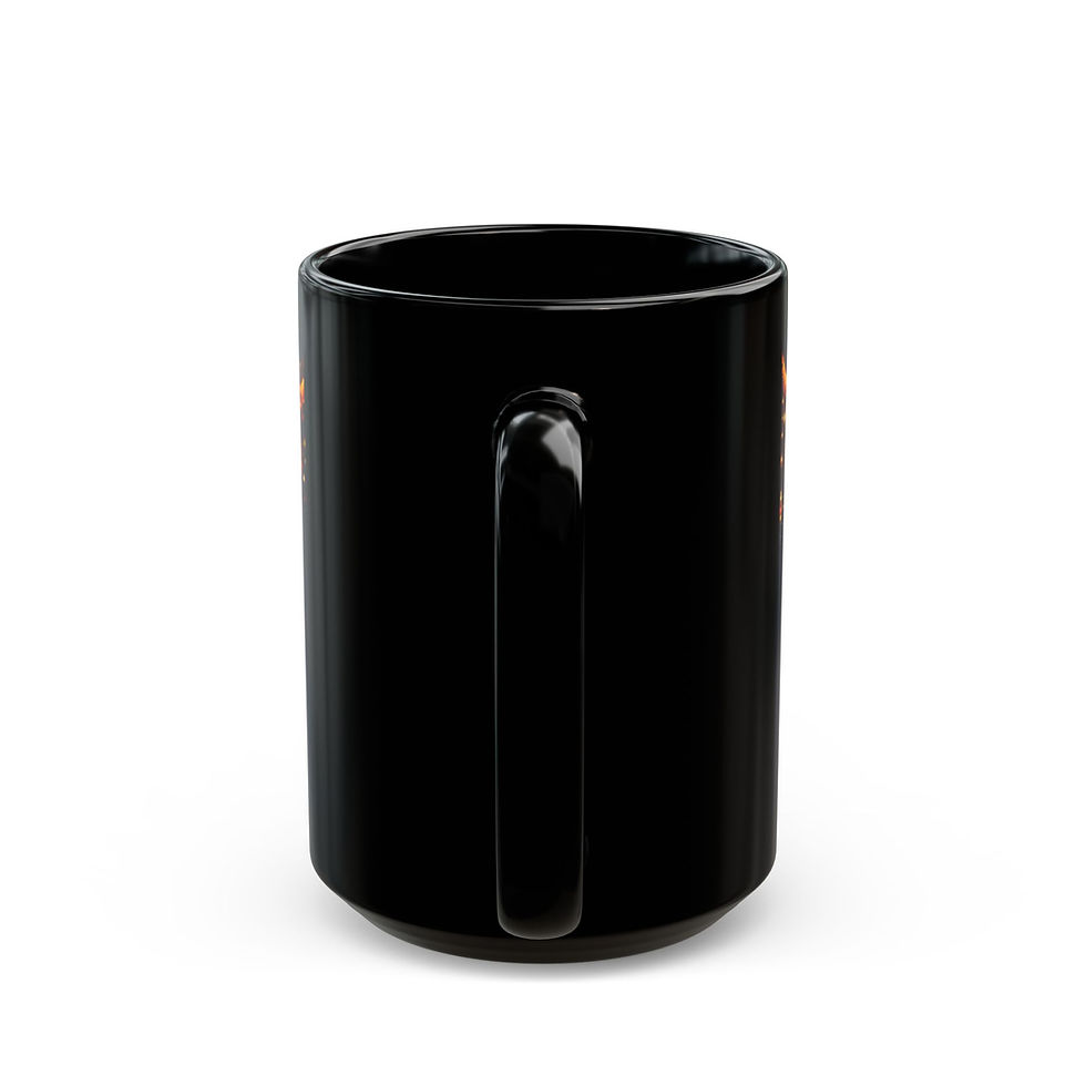 Thumbnail:  Festive Black Mug with Colorful Floral Design, Unique Coffee Cup for Diwali