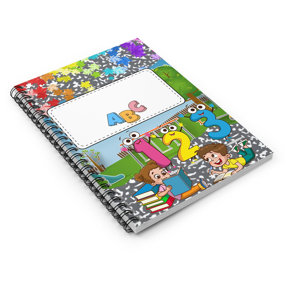 Thumbnail: School Spiral Notebook - Fun Ruled Lines, School Supplies, Gift for Kids