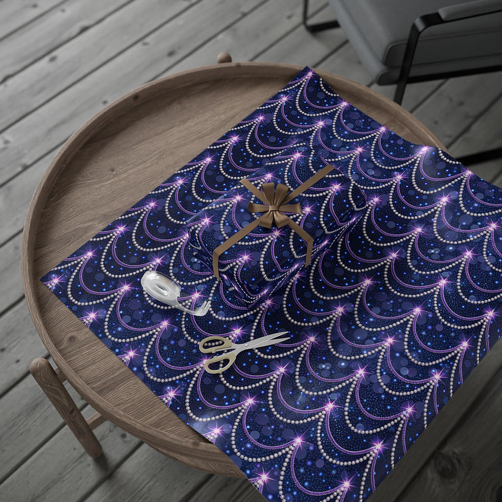 Thumbnail: Festive Halloween Wrapping Paper, Holiday Gift Wrap for Presents, Starry Design