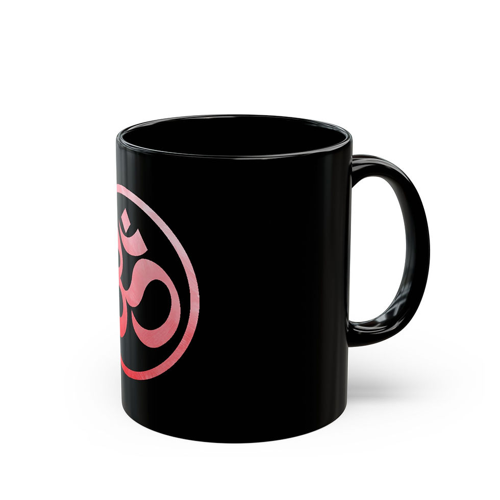 Thumbnail:  Om Black Mug , Unique Coffee Cup for Gift, Meditation 