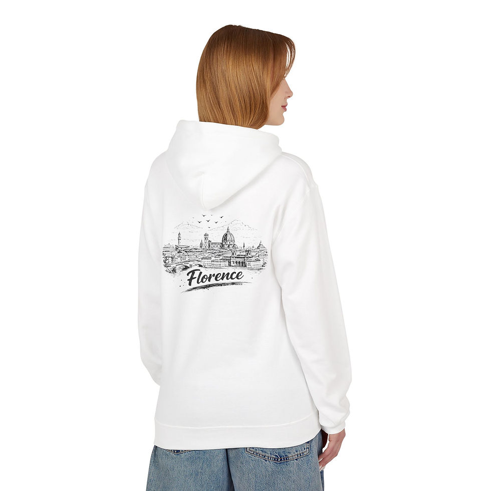 Thumbnail: Florence-Melun Skyline Hoodie — Minimal French Cityscape Pullover