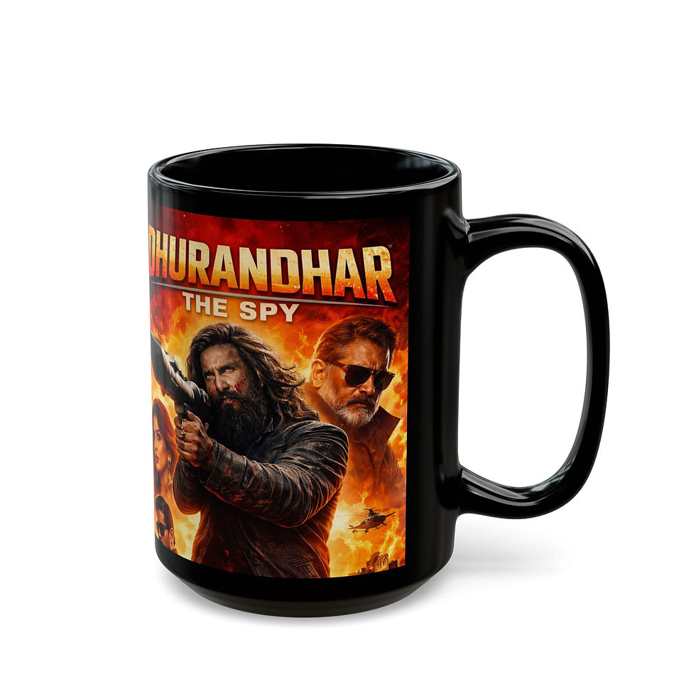 Thumbnail: Dhurandhar Black Mug , Unique Coffee Cup for Gift-15oz