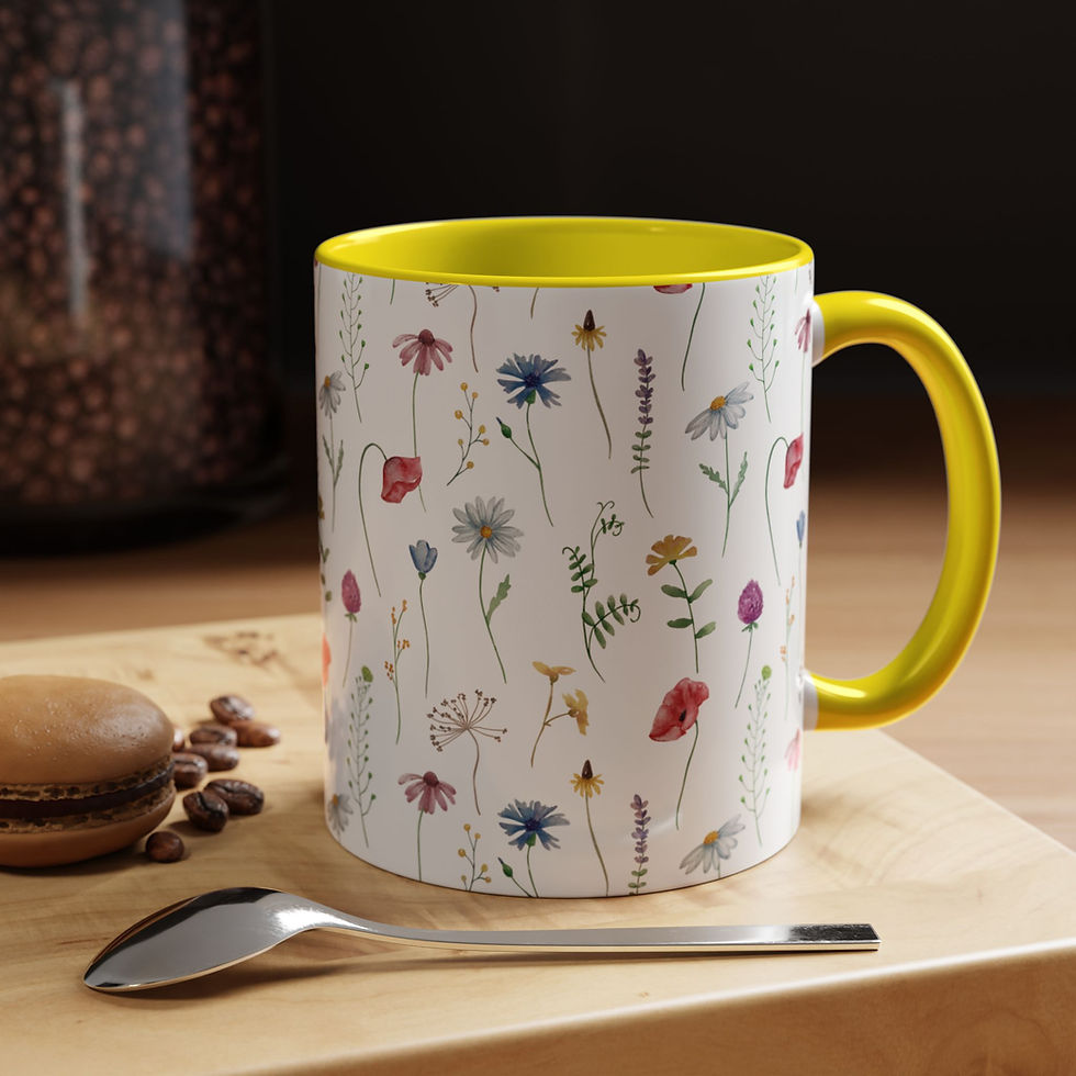 Thumbnail: Floral Pattern  Mug | Beautiful Flower Design | Colorful Interior & Handle 