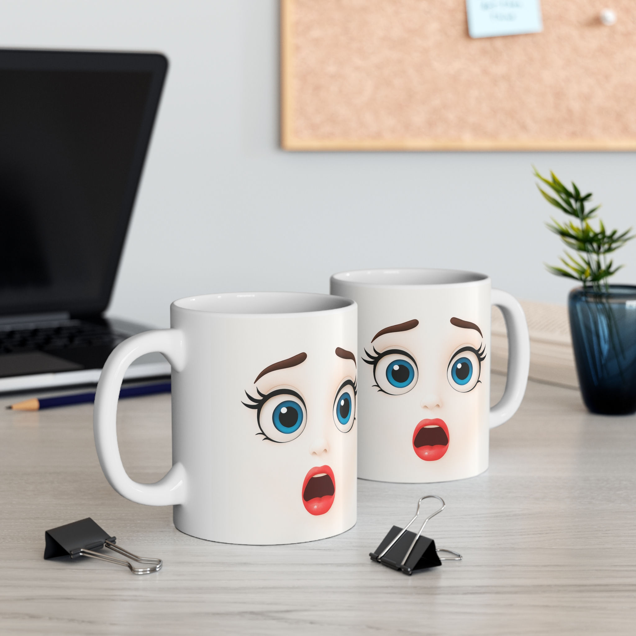 Funny Face Coffee Mug — 11oz Holiday Coffee Cup