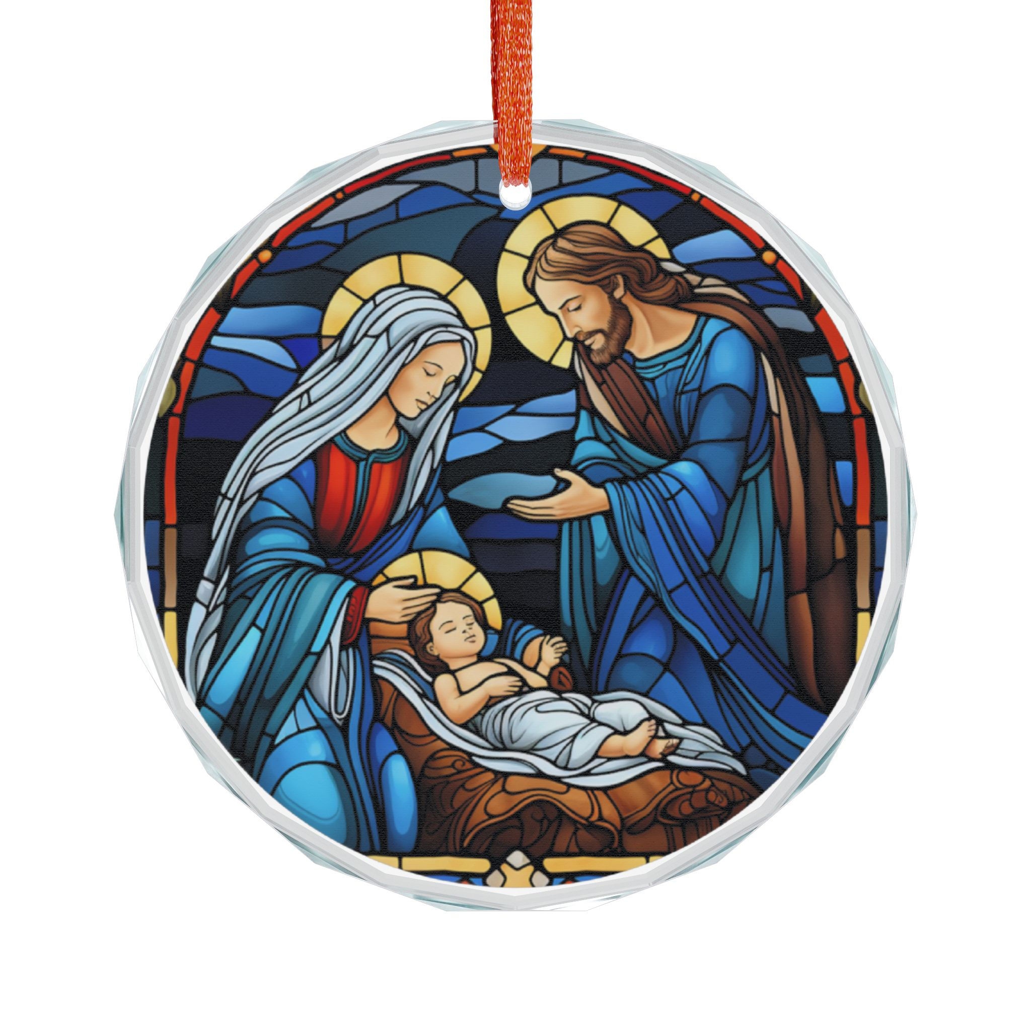 Stained Glass Crystal Ornament — Festive Holiday Tree Ornament