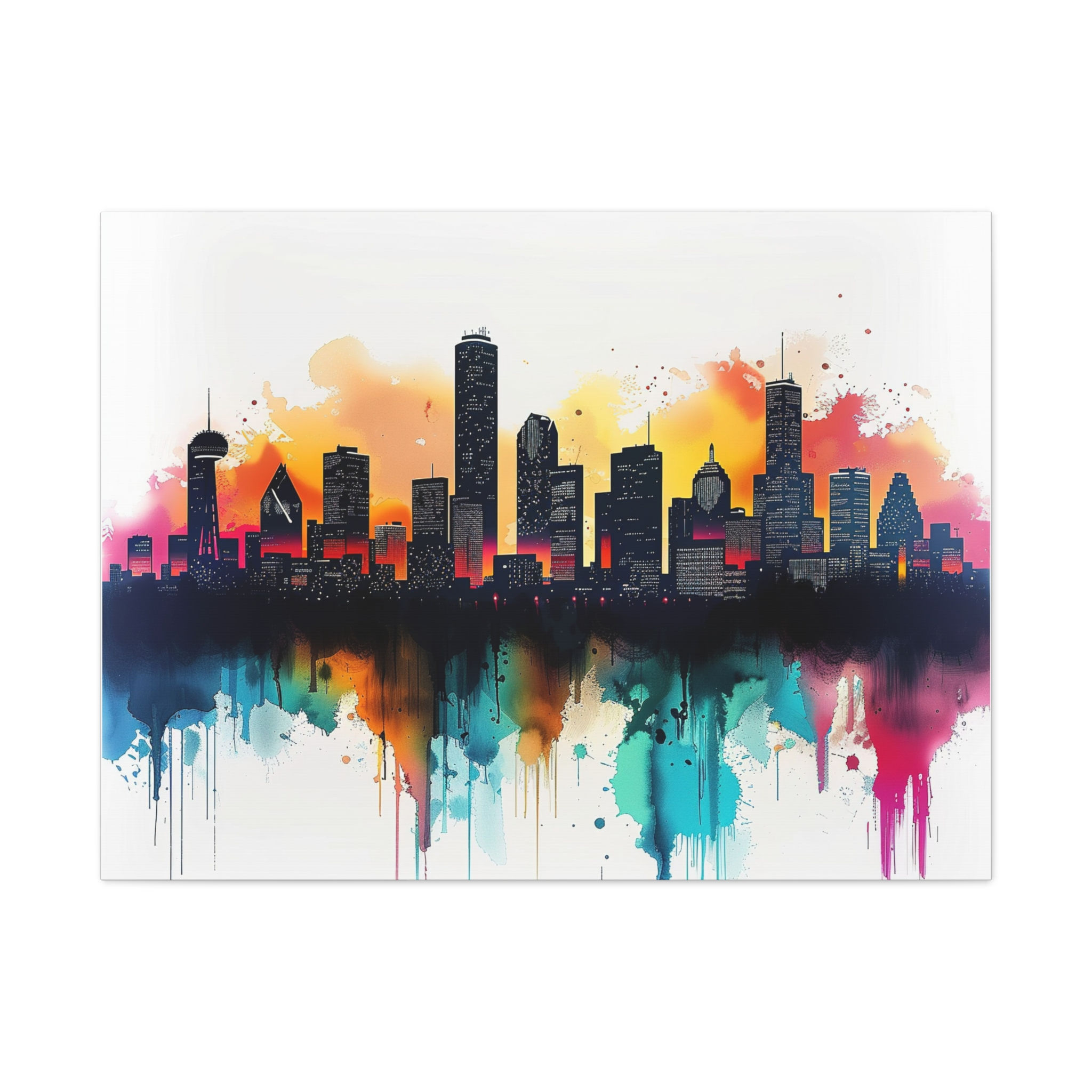 Urban Skyline Matte Canvas Wall Art, Modern Decor, Gift for City Lovers