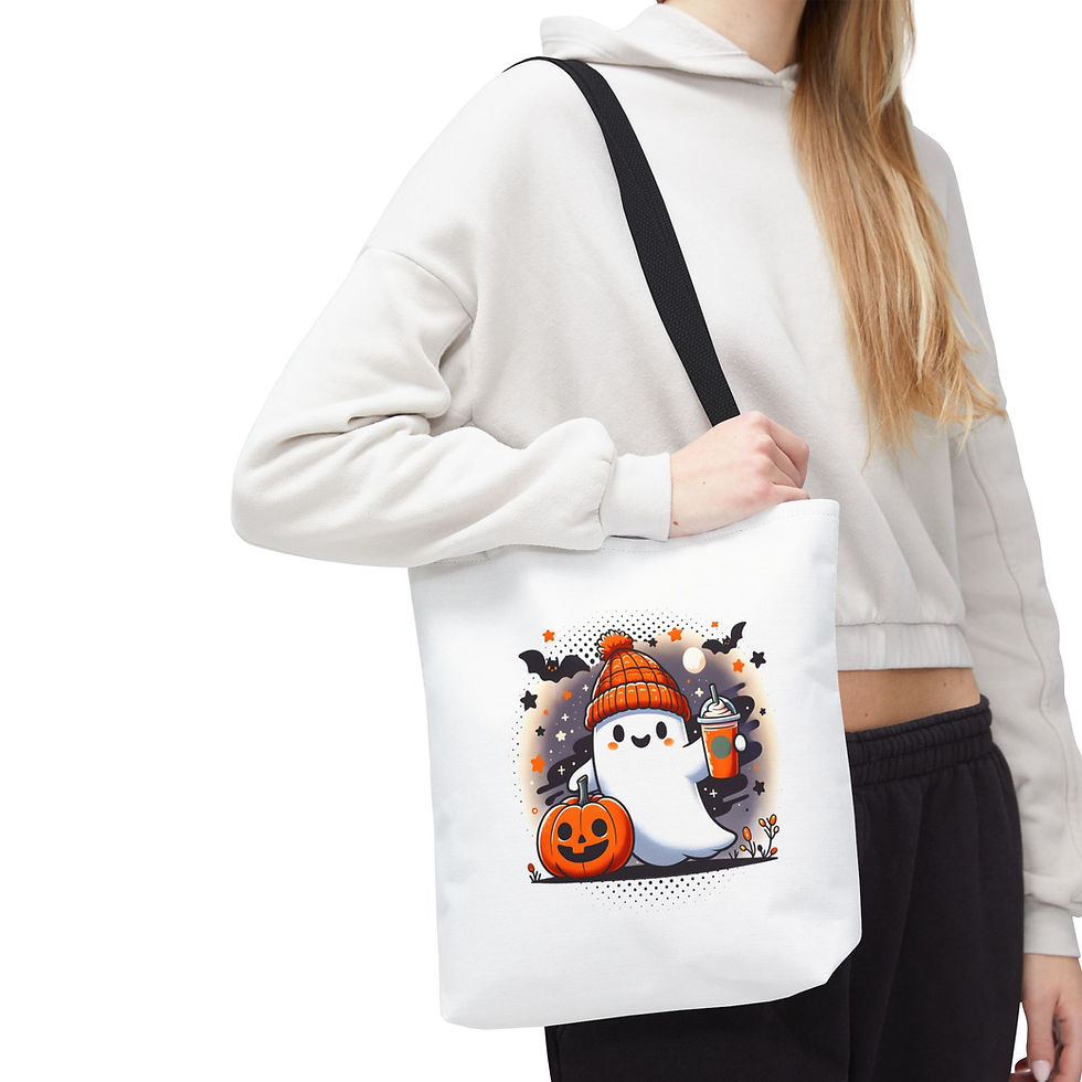 Thumbnail: Adorable Ghost Halloween Tote Bag, Cute Trick or Treat Bag,Spooky Gift