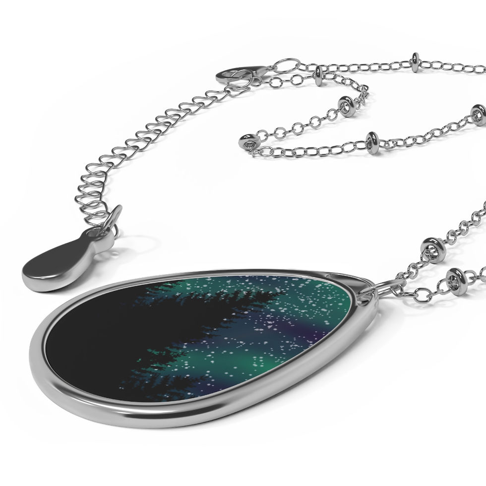 Thumbnail: Northern Lights Teardrop Pendant Necklace, Aurora Borealis Pendant