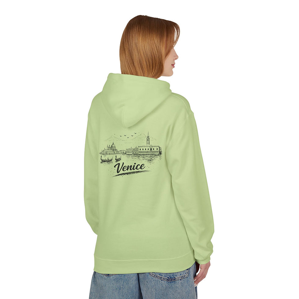 Thumbnail:  Venice-Melun Skyline Hoodie — Minimal French Cityscape Pullover