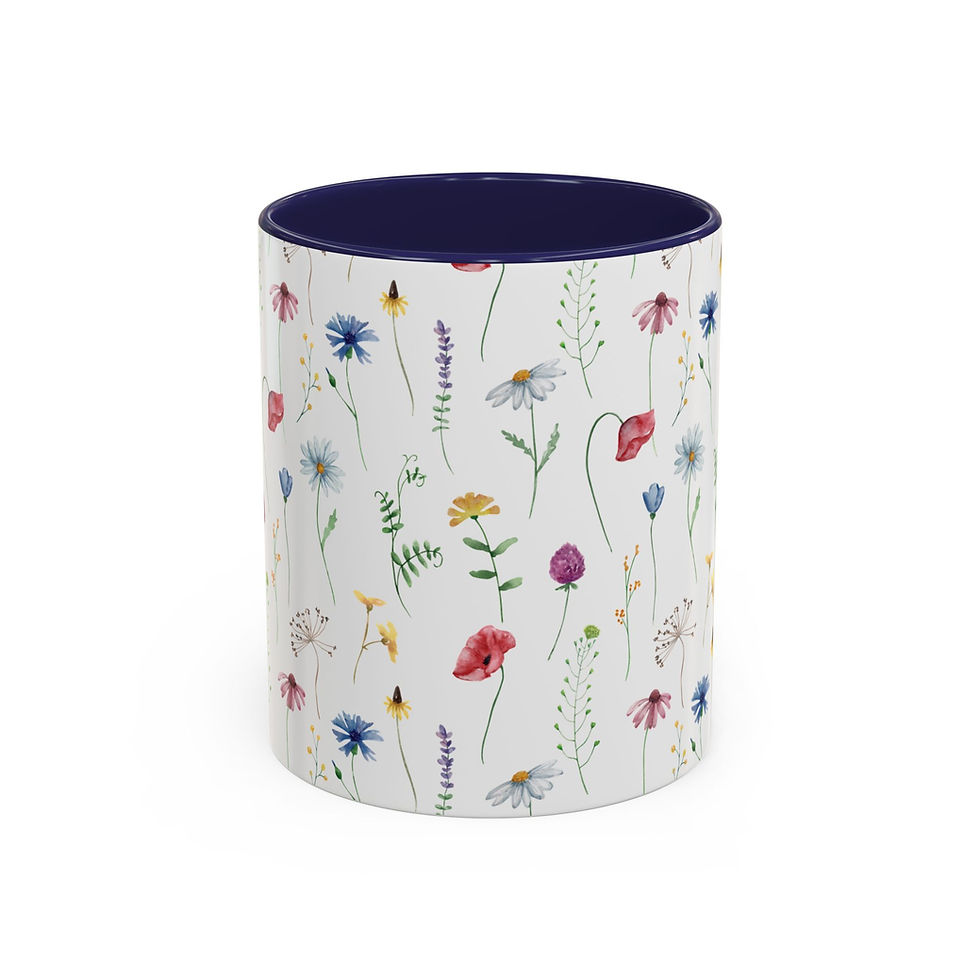 Thumbnail: Floral Pattern  Mug | Beautiful Flower Design | Colorful Interior & Handle 