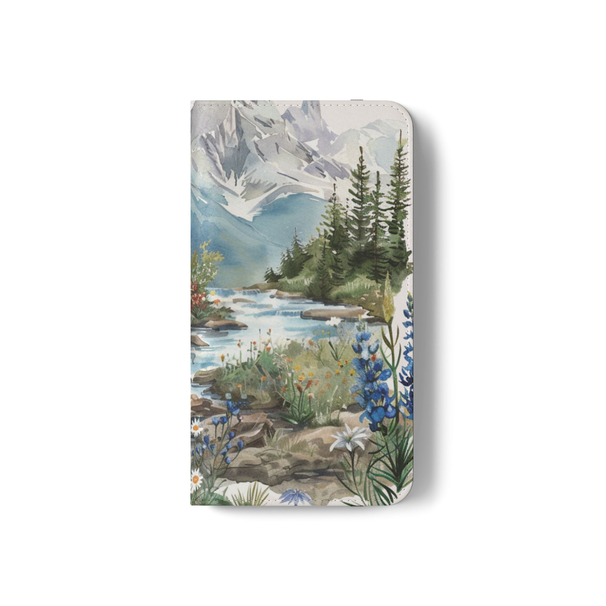 Phone Flip Case — Cute Vintage Backpack Design, Card Slots