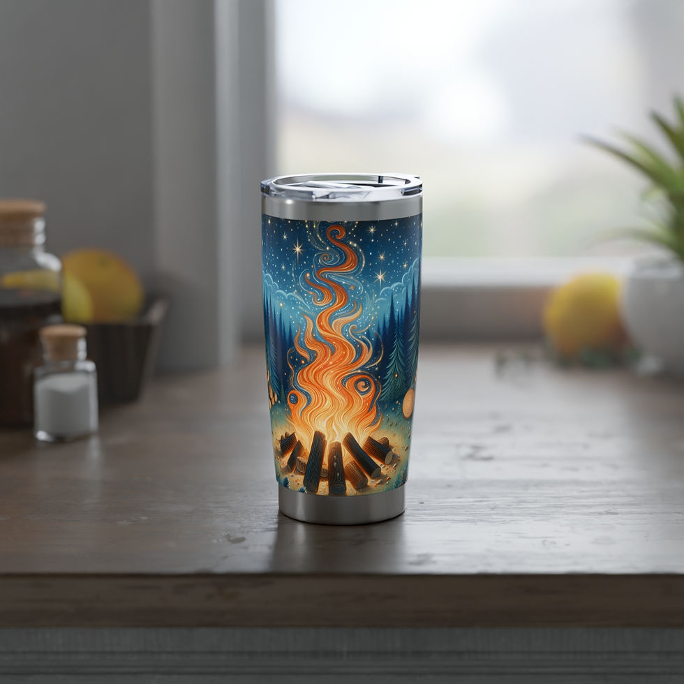 Thumbnail: Personalized Campfire Forest Night Tumbler - Boho Vagabond Insulated 20oz 