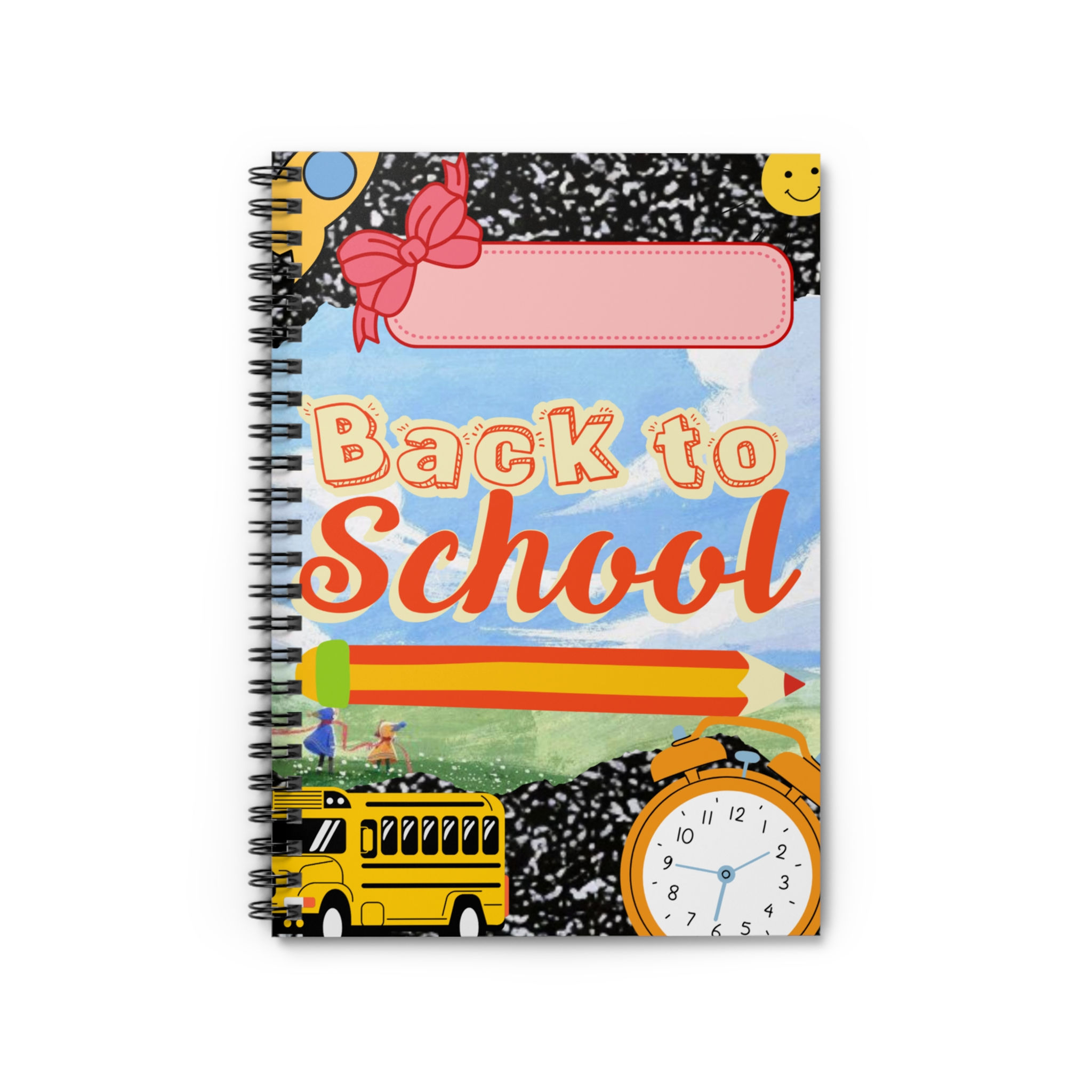 School Spiral Notebook - Fun Ruled Lines, School Supplies, Gift for Kids